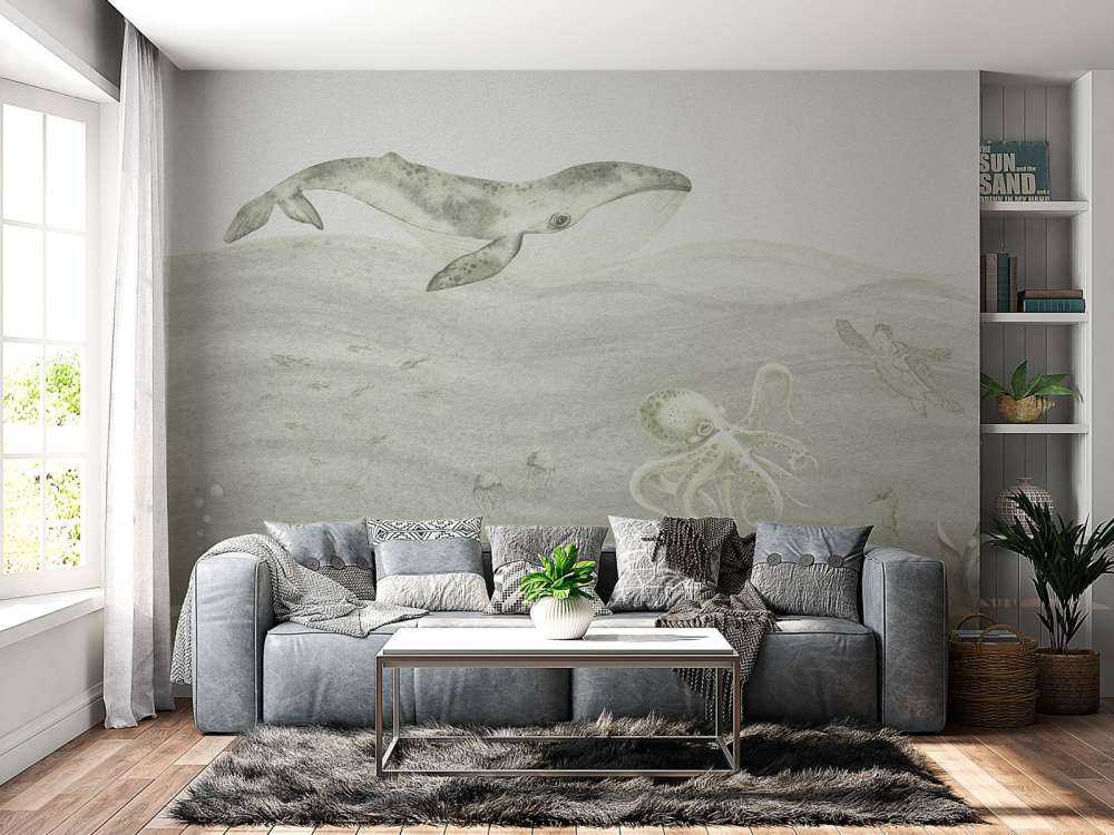 Underwater world in green