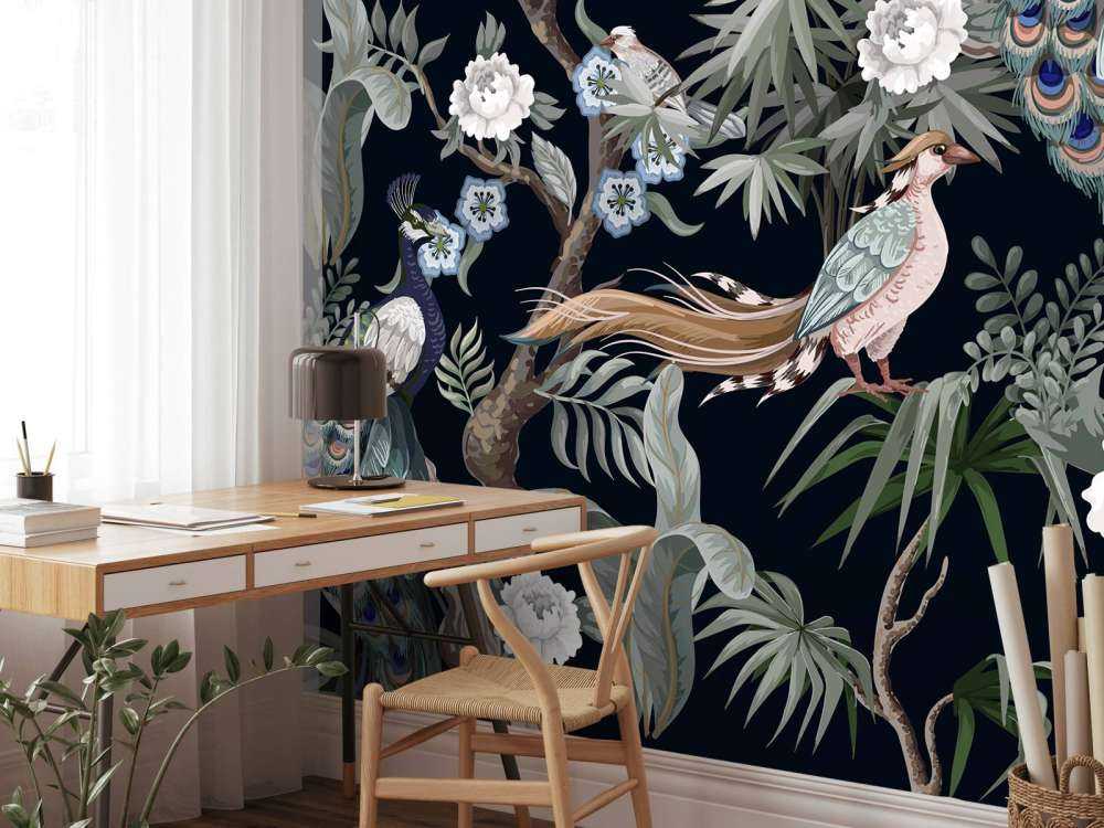 Peacock Splendor in Night Bloom