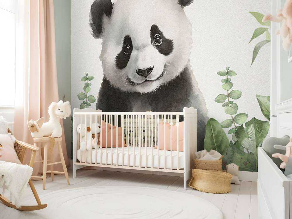 Baby panda in the jungle