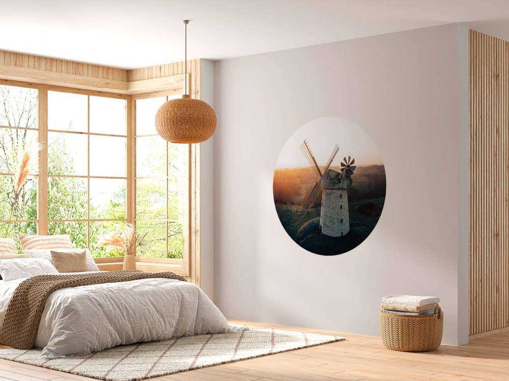 Windmill in beautiful light at sunset