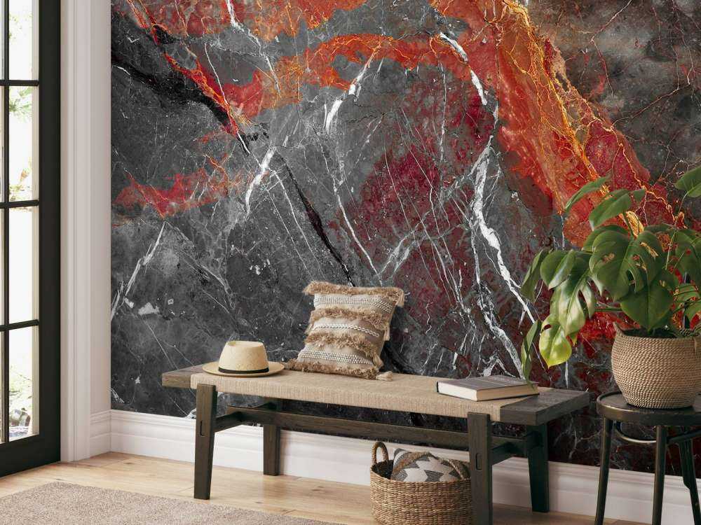 Marble with red veins