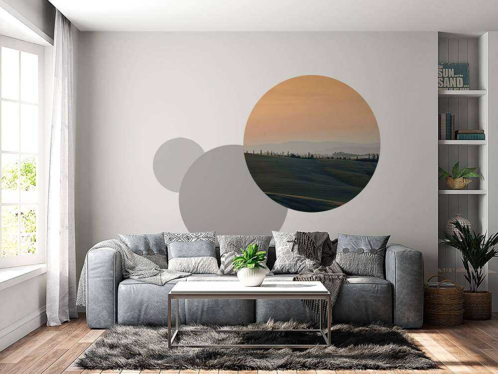 Orange glow over Italian landscape