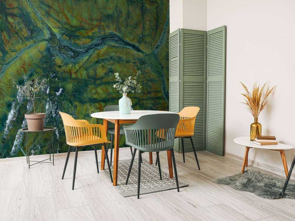 Green coloured marble