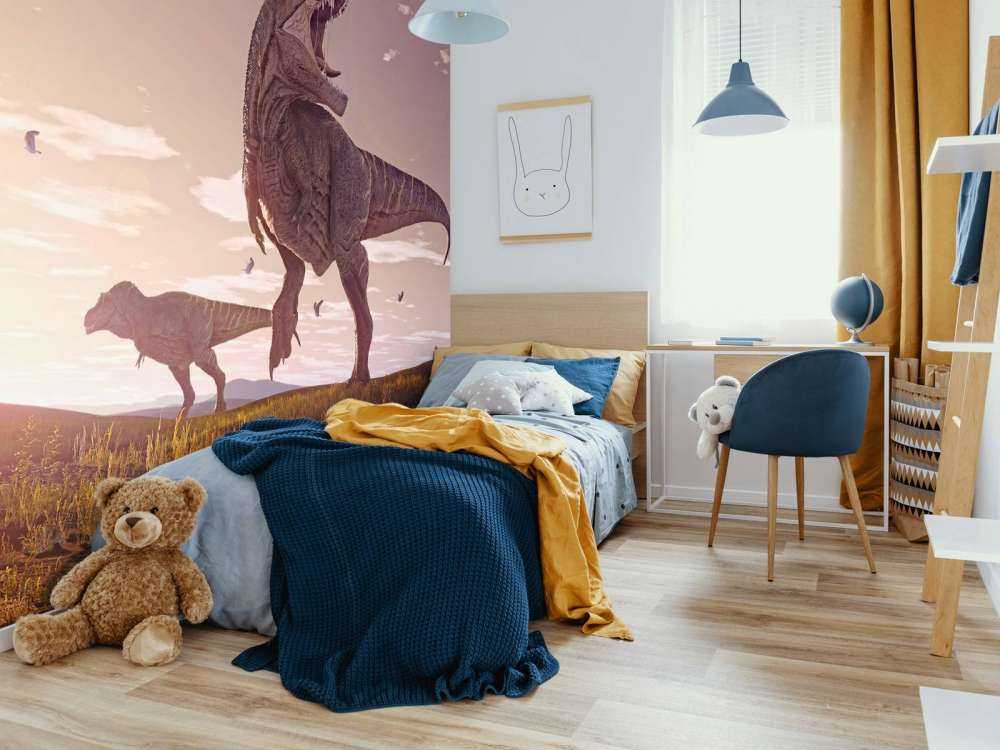 Two Tyrannosauruses in a field