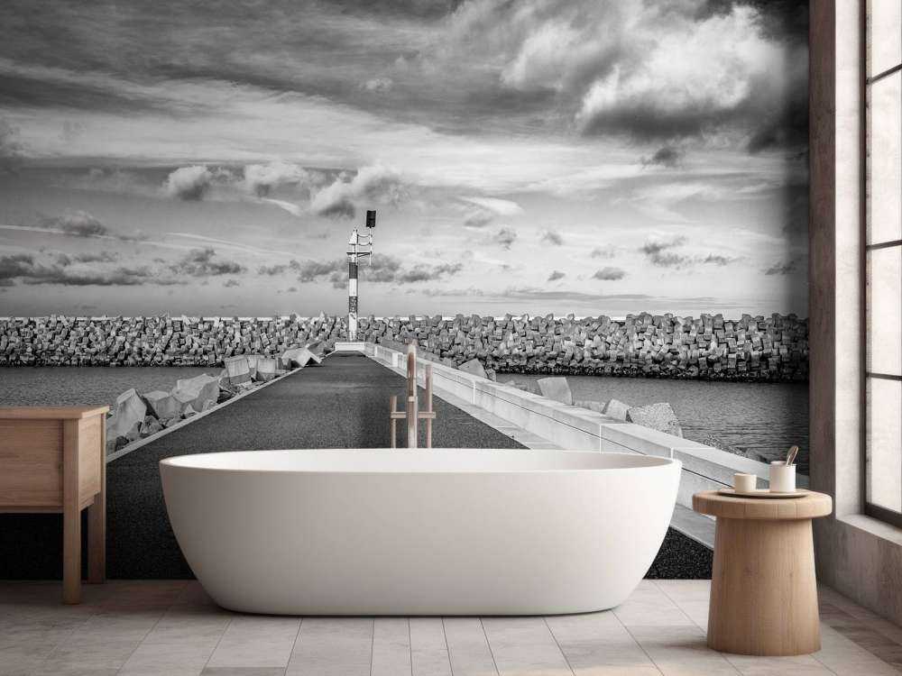 Quay wall of the marina of Cadzand Bad 