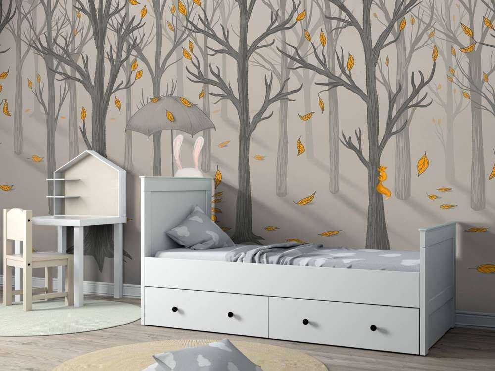 Rabbit under the leaves