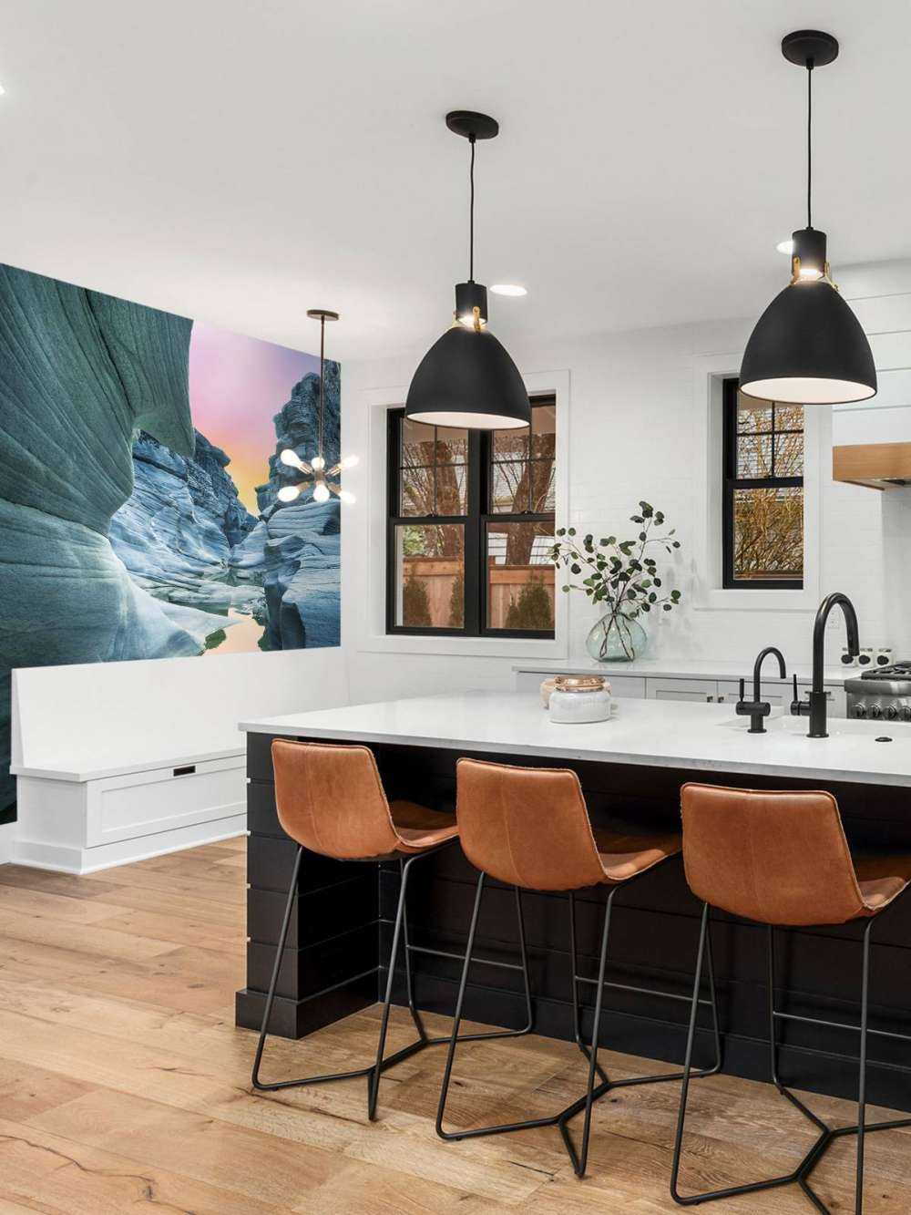 Cave with coloured sky