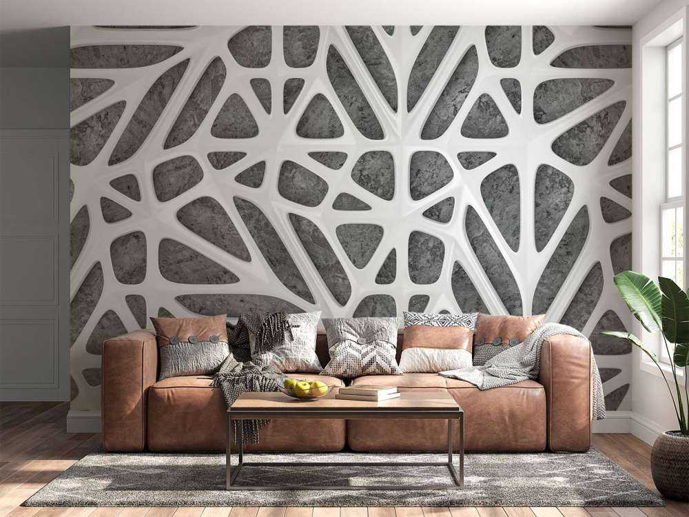 White pattern on concrete