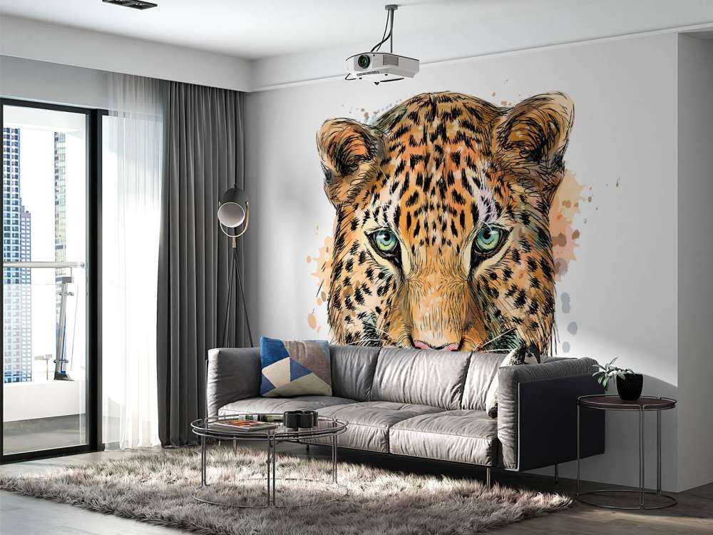 Luipaard van waterverf