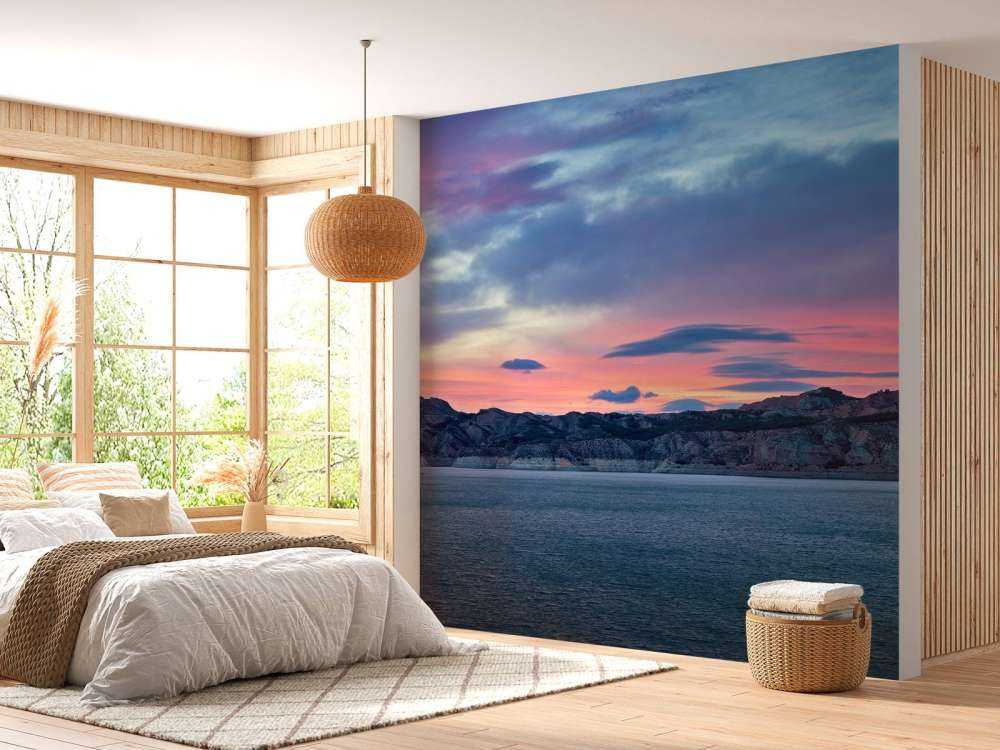 Lake with sunset