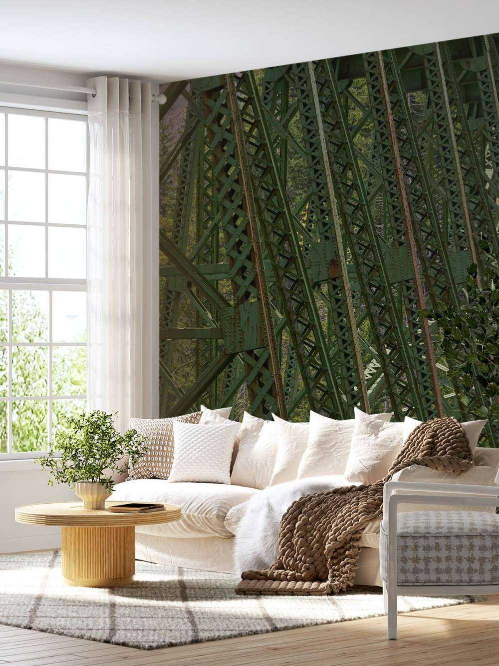 Steel structure old railway bridge