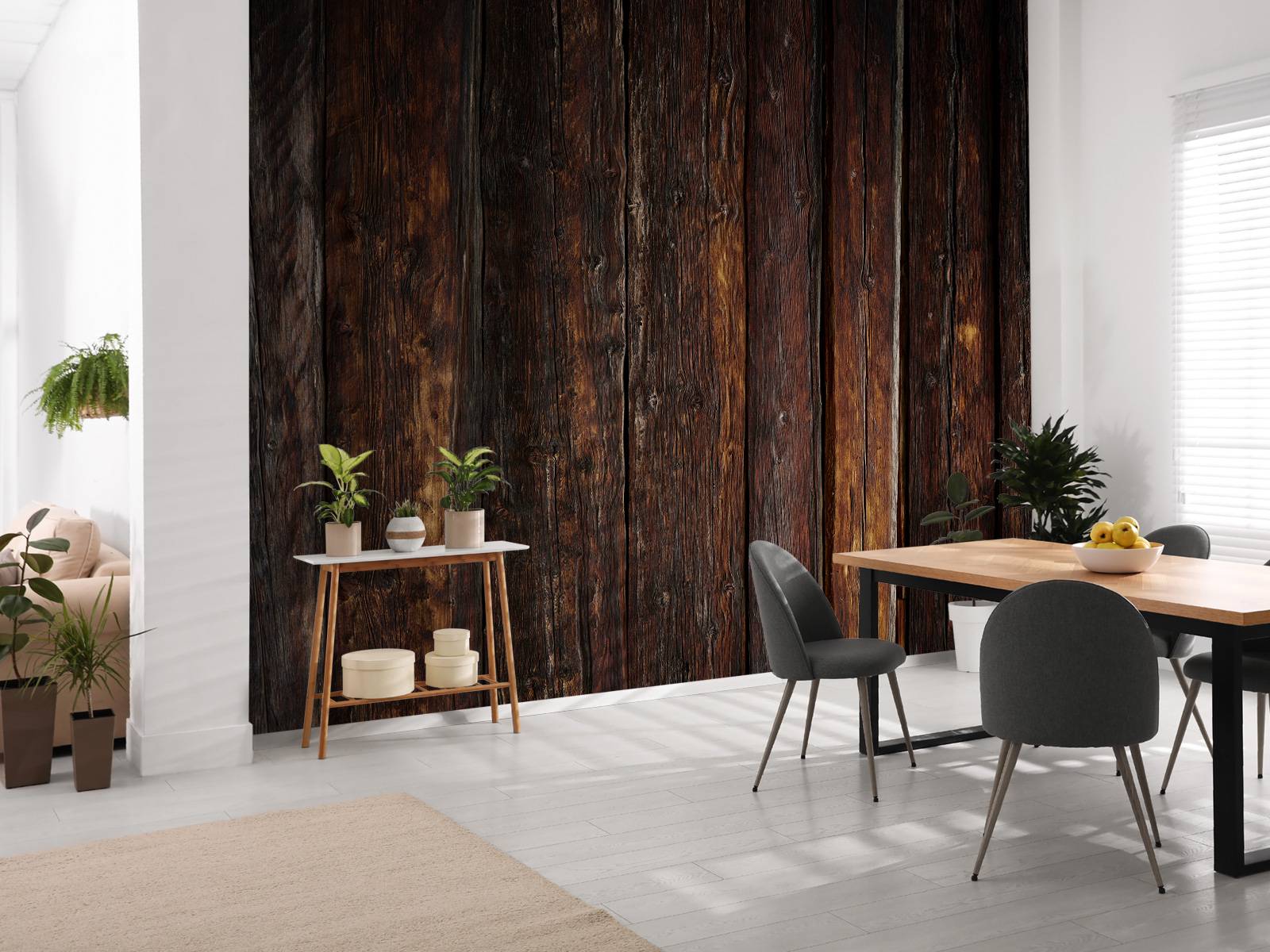 Burnt dark wood