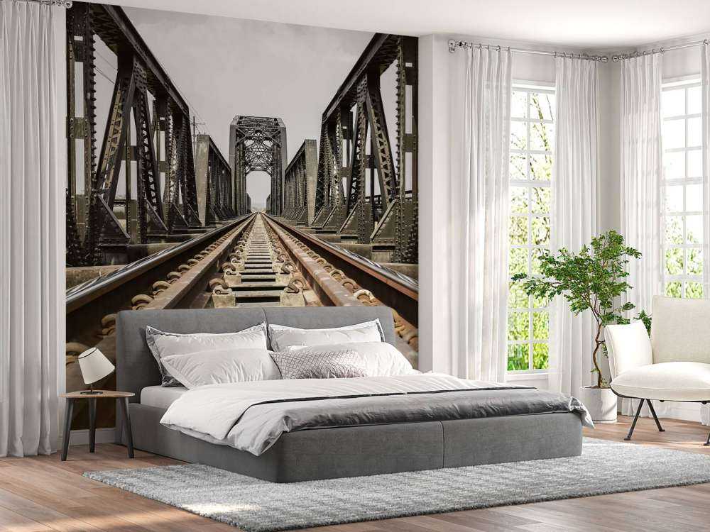 Metal railway bridge