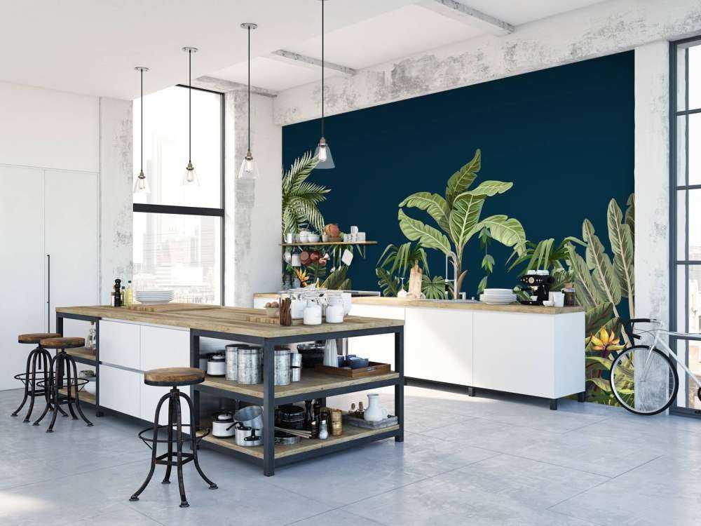 Jungle flowers and trees