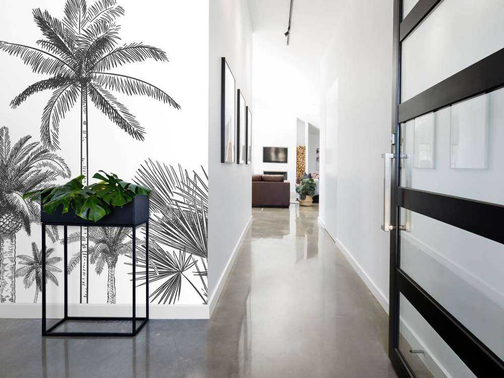 Drawn palm trees