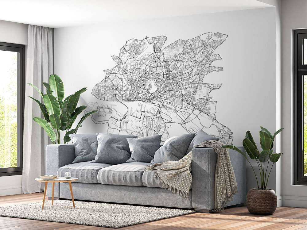 Map of Hamburg, white