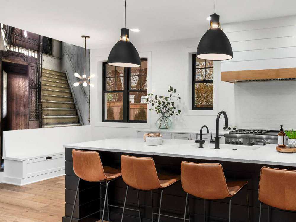 Abandoned wooden cage lift