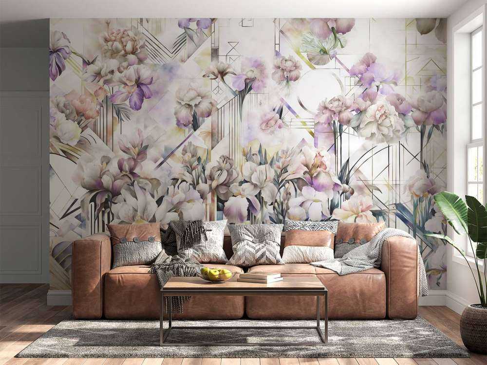 Huge Watercolor Irises Violet