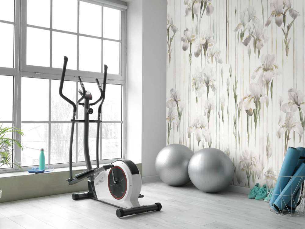 Irises and Stripes Seamless Beige