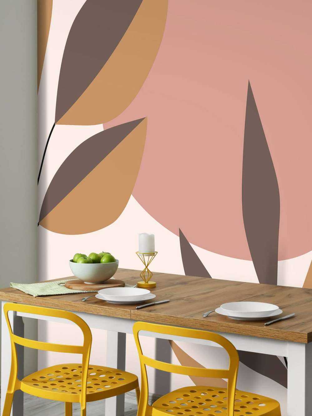 Roze cirkel met planten