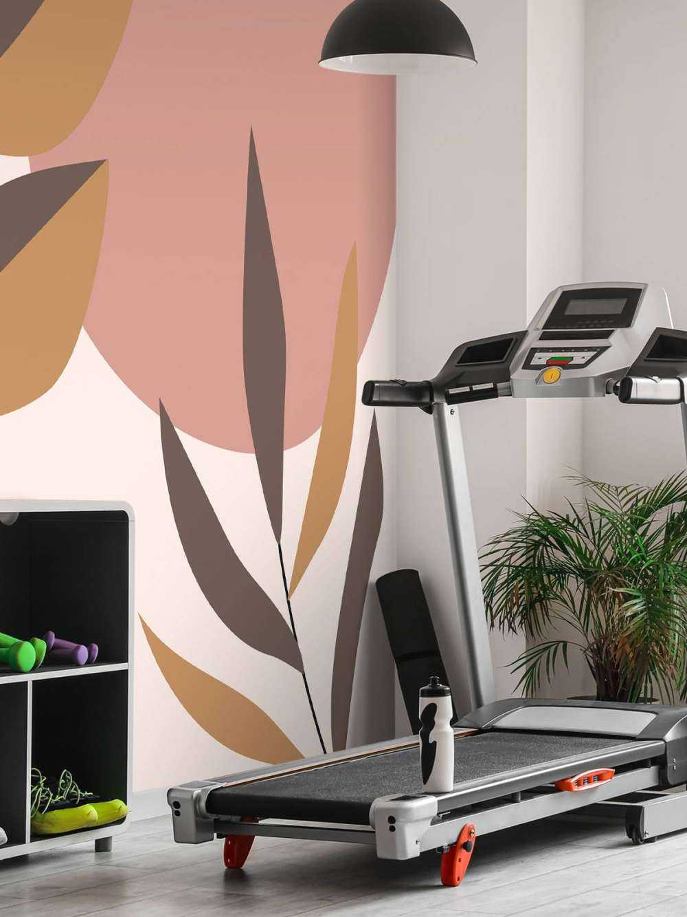 Roze cirkel met planten