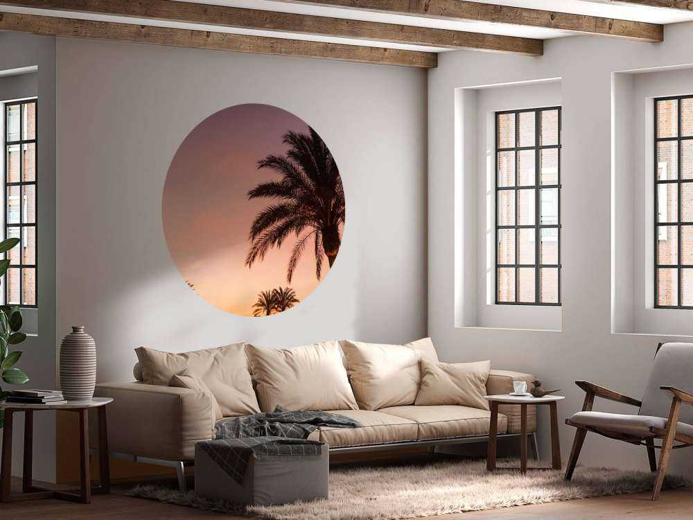 Palmbomen en zonsondergang