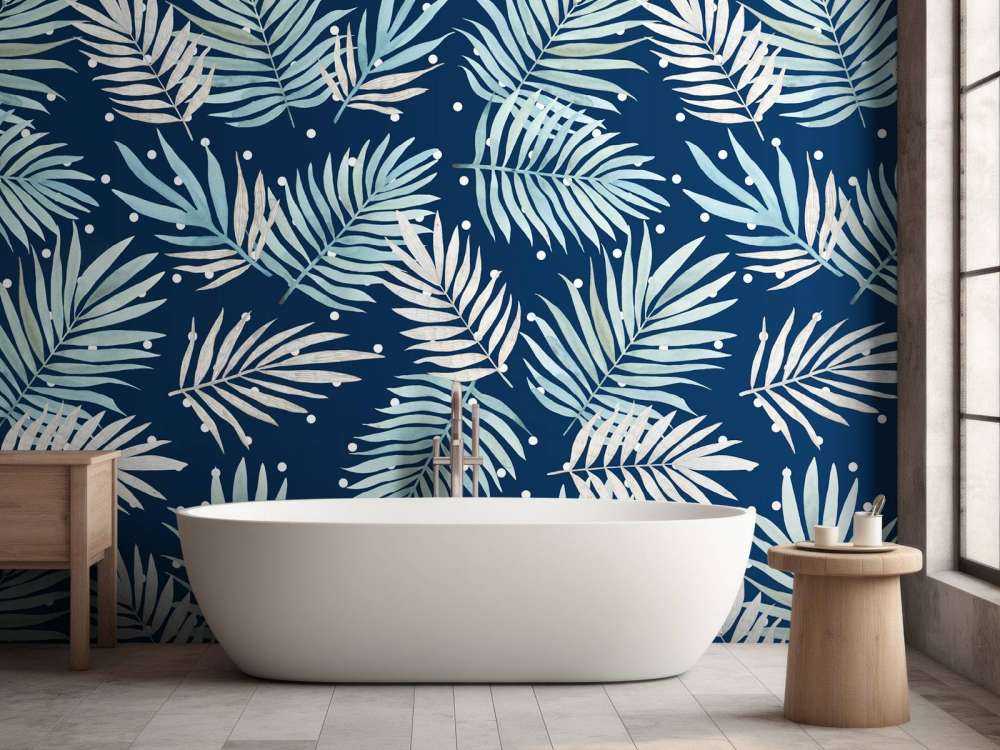 Pattern with tropical leaves