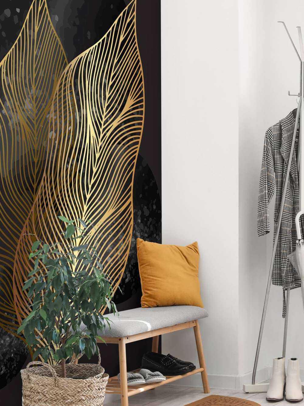 Abstracte gouden bladeren