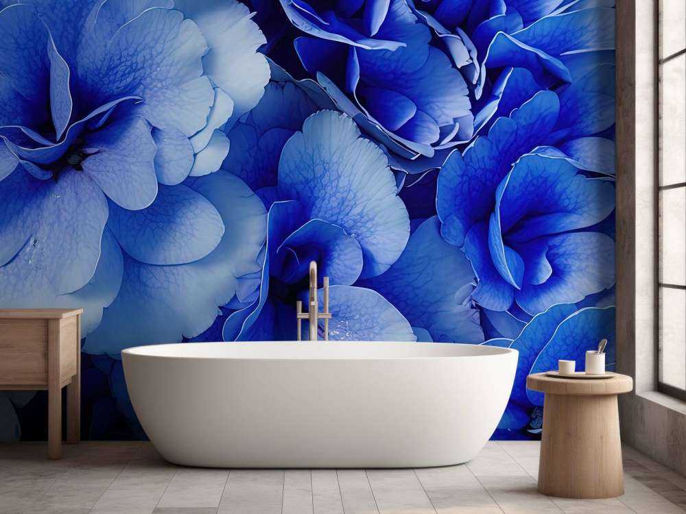 Close-up of blue hydrangeas