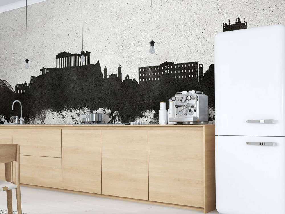 Watercolor skyline, Athens