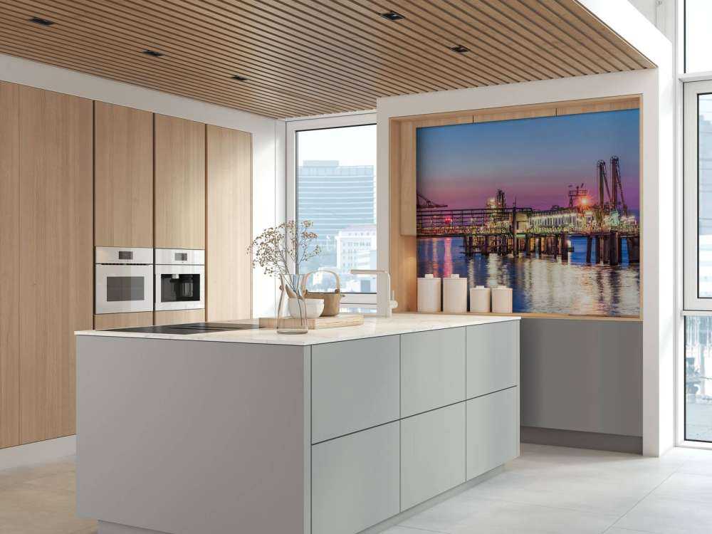 Haven van Antwerpen bij zonsondergang