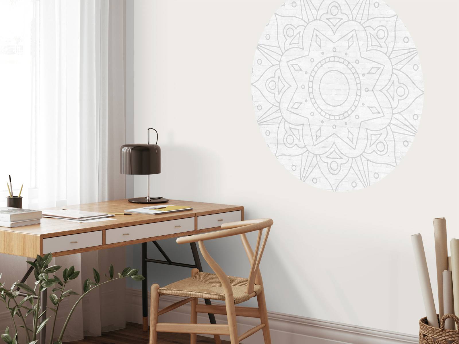 Geometric Gray Mandala