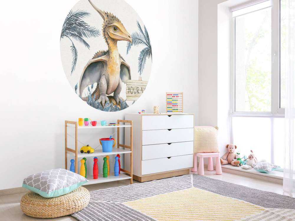 Baby pteranodon in the blue jungle