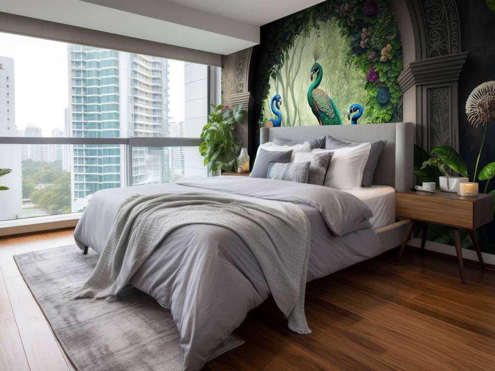 Peacock Trio in Secret Garden