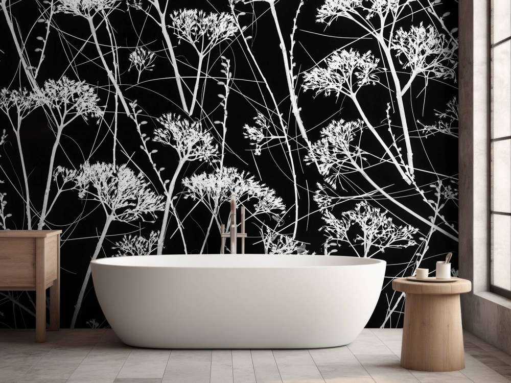 Silhouette of dried plants