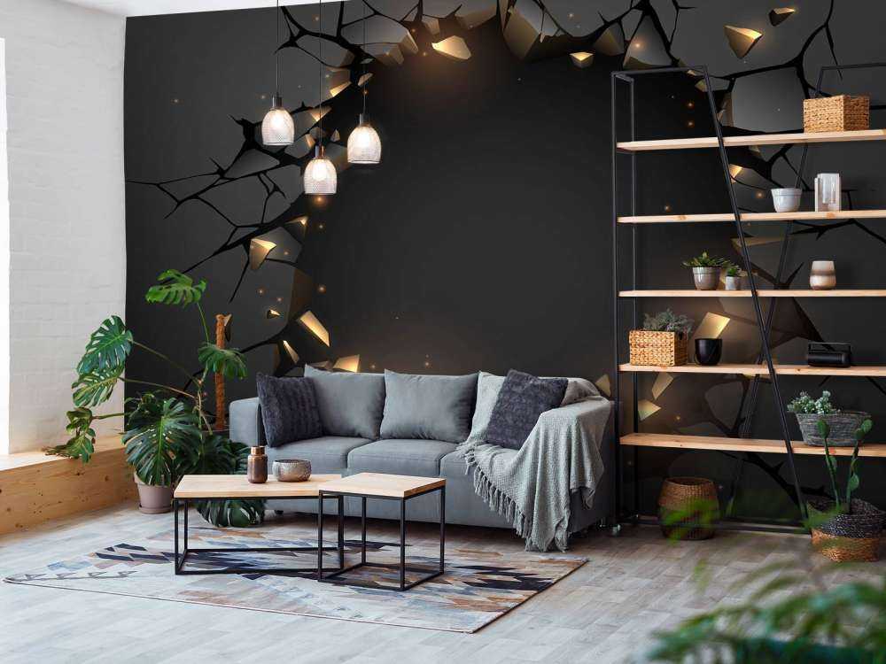 Black wall with hole