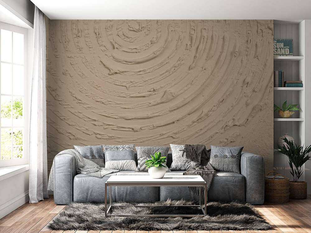 Round shapes and lines in taupe