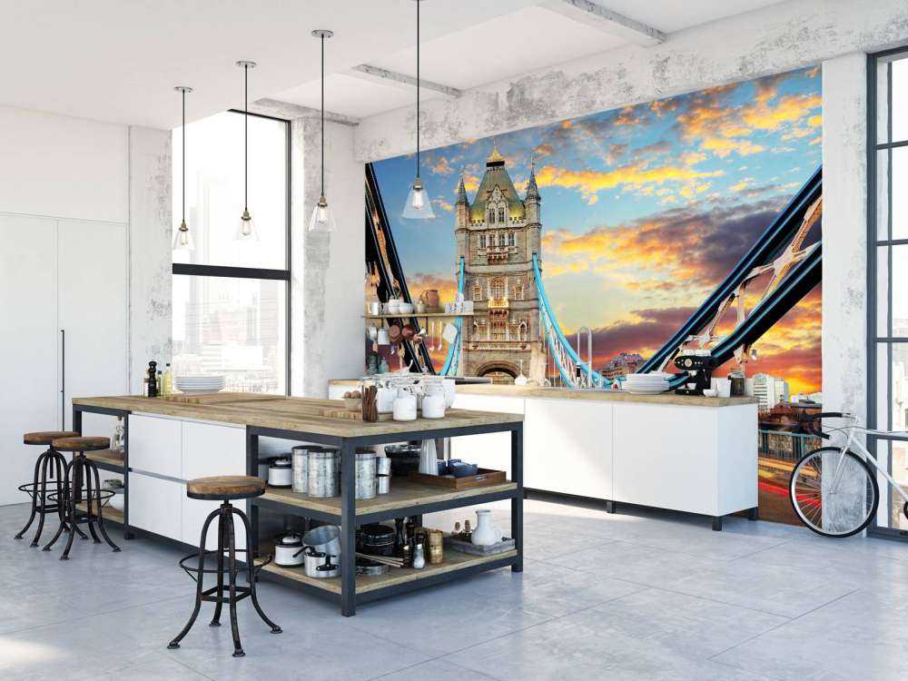 De London Tower Bridge bij zonsondergang