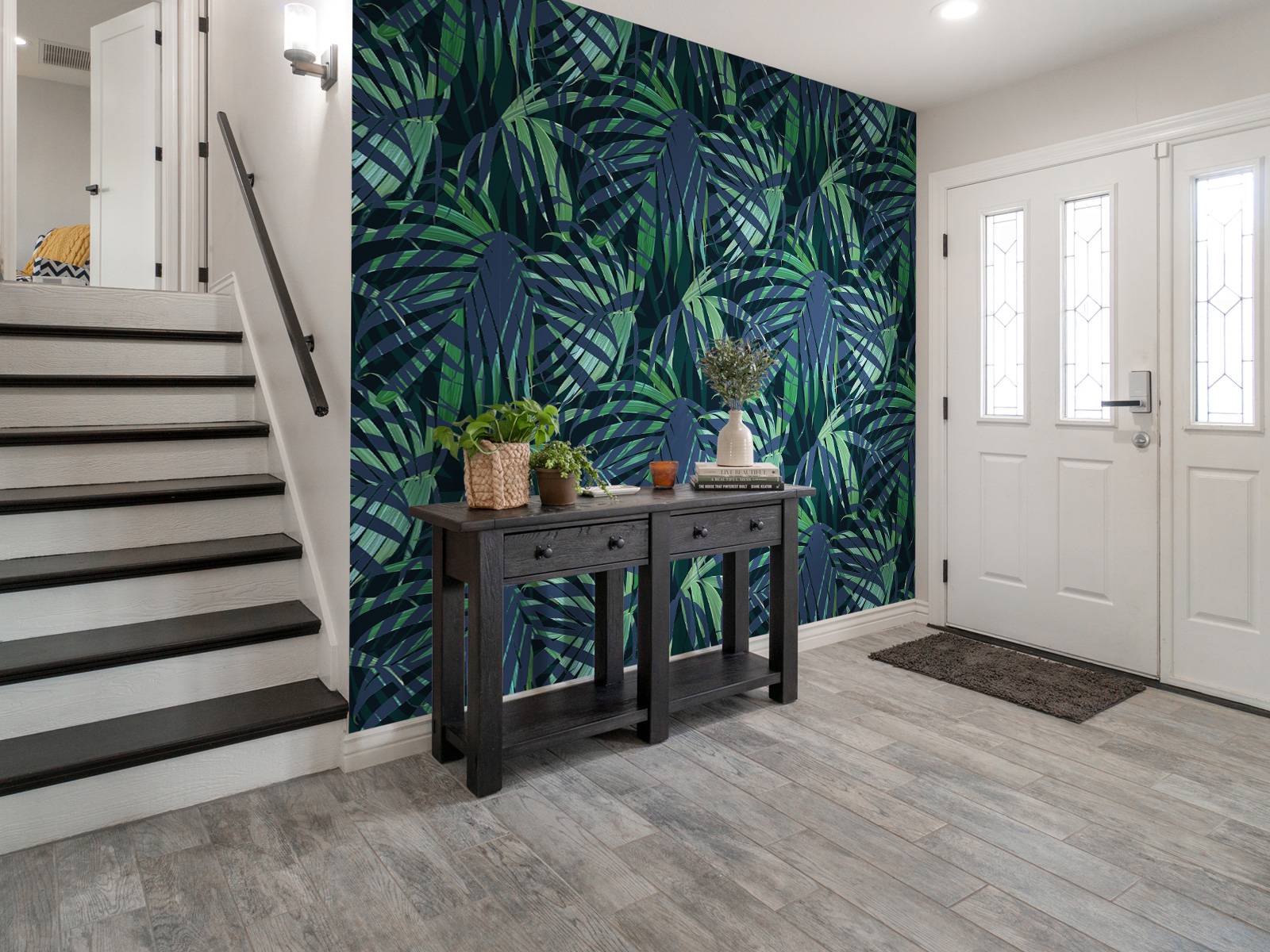Green palm leaves