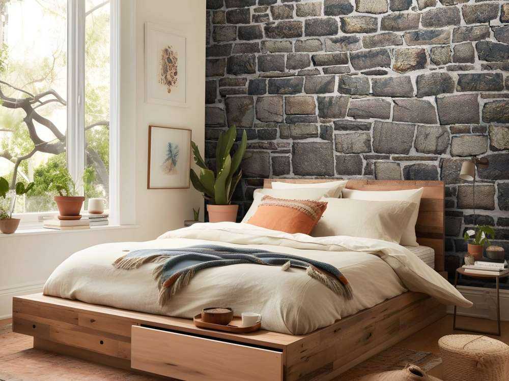 Donkere stenen muur