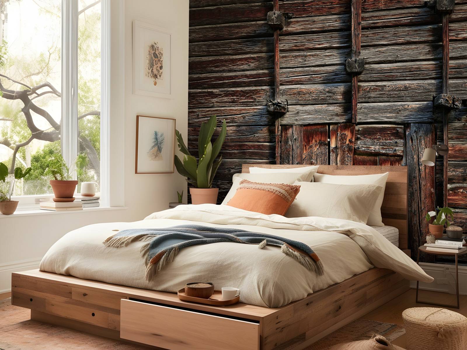 Old wood with beams