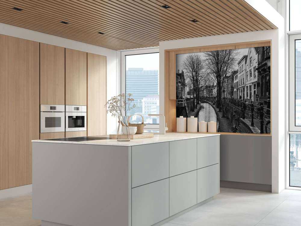 Utrechtse gracht in zwart-wit