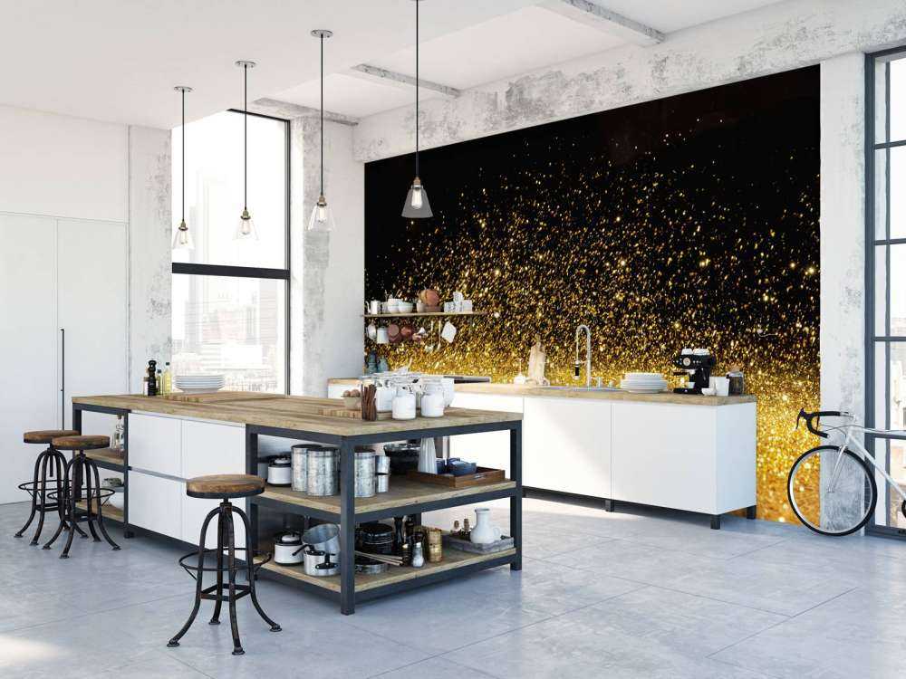 Gouden glitters met een zwarte achtergrond