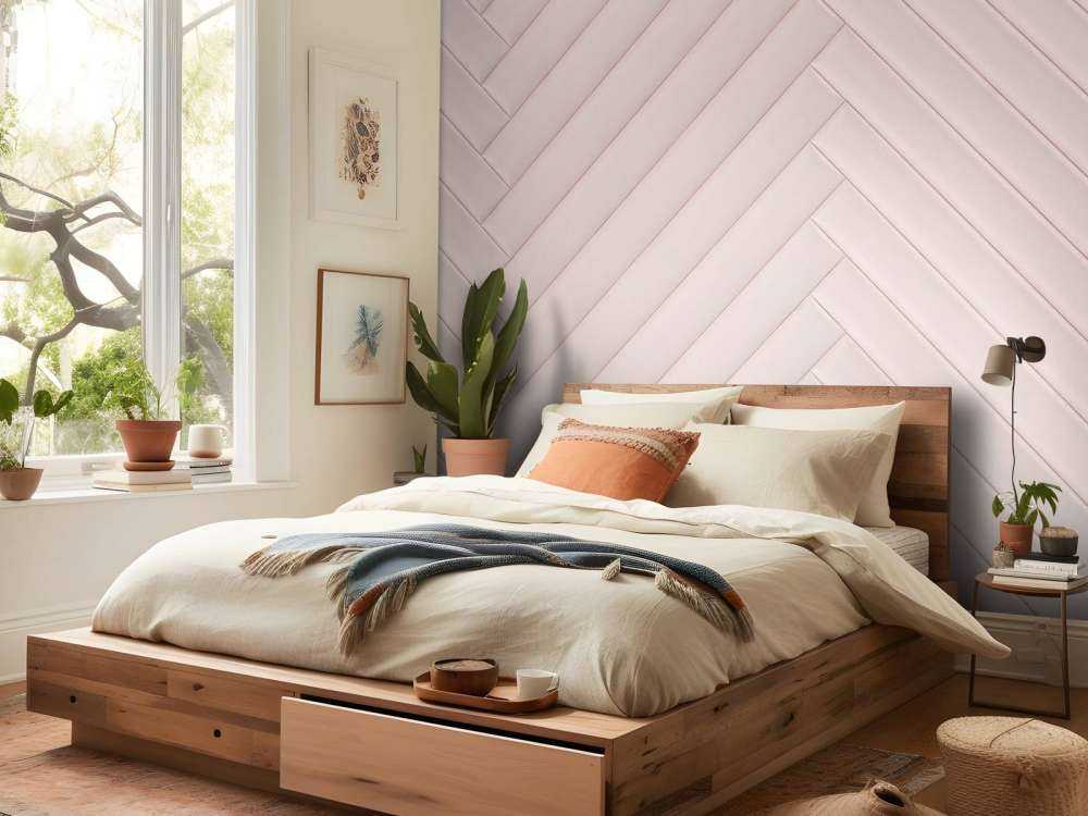Pink herringbone