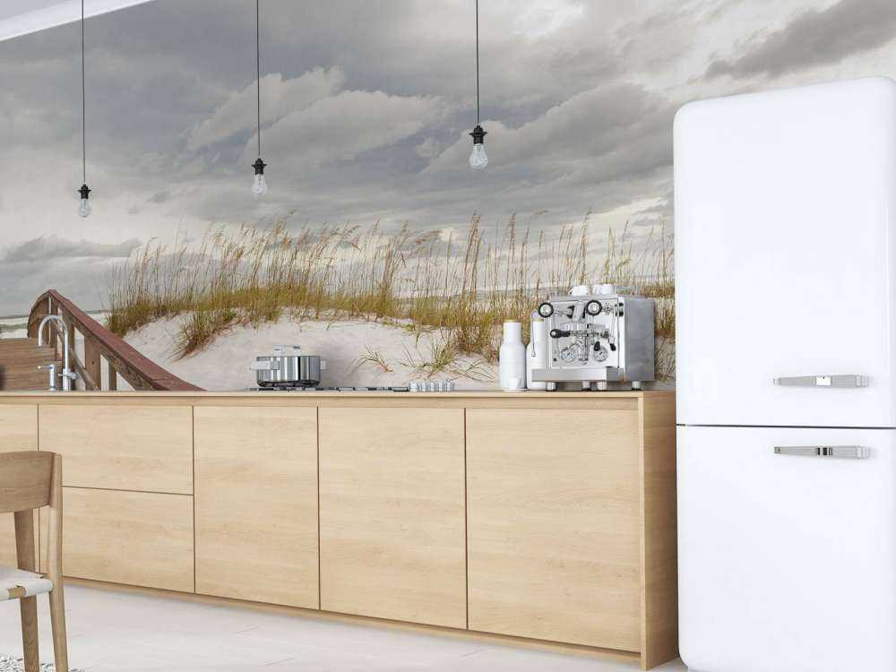 Houten brug over een duin