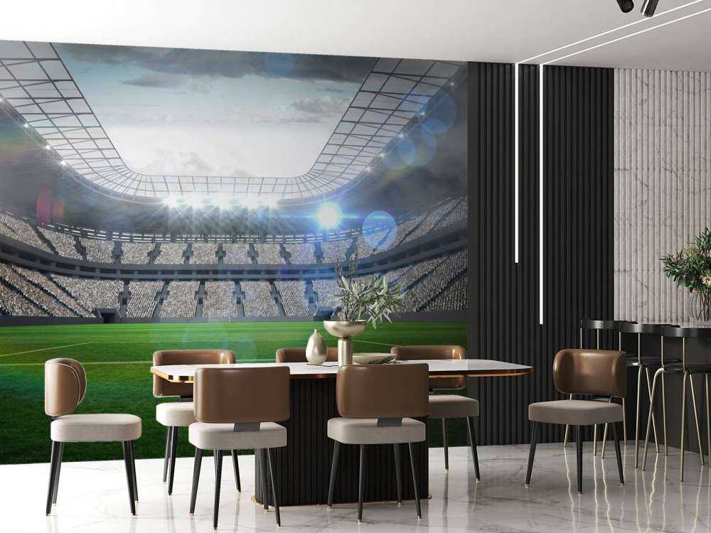 Stadium with an open roof