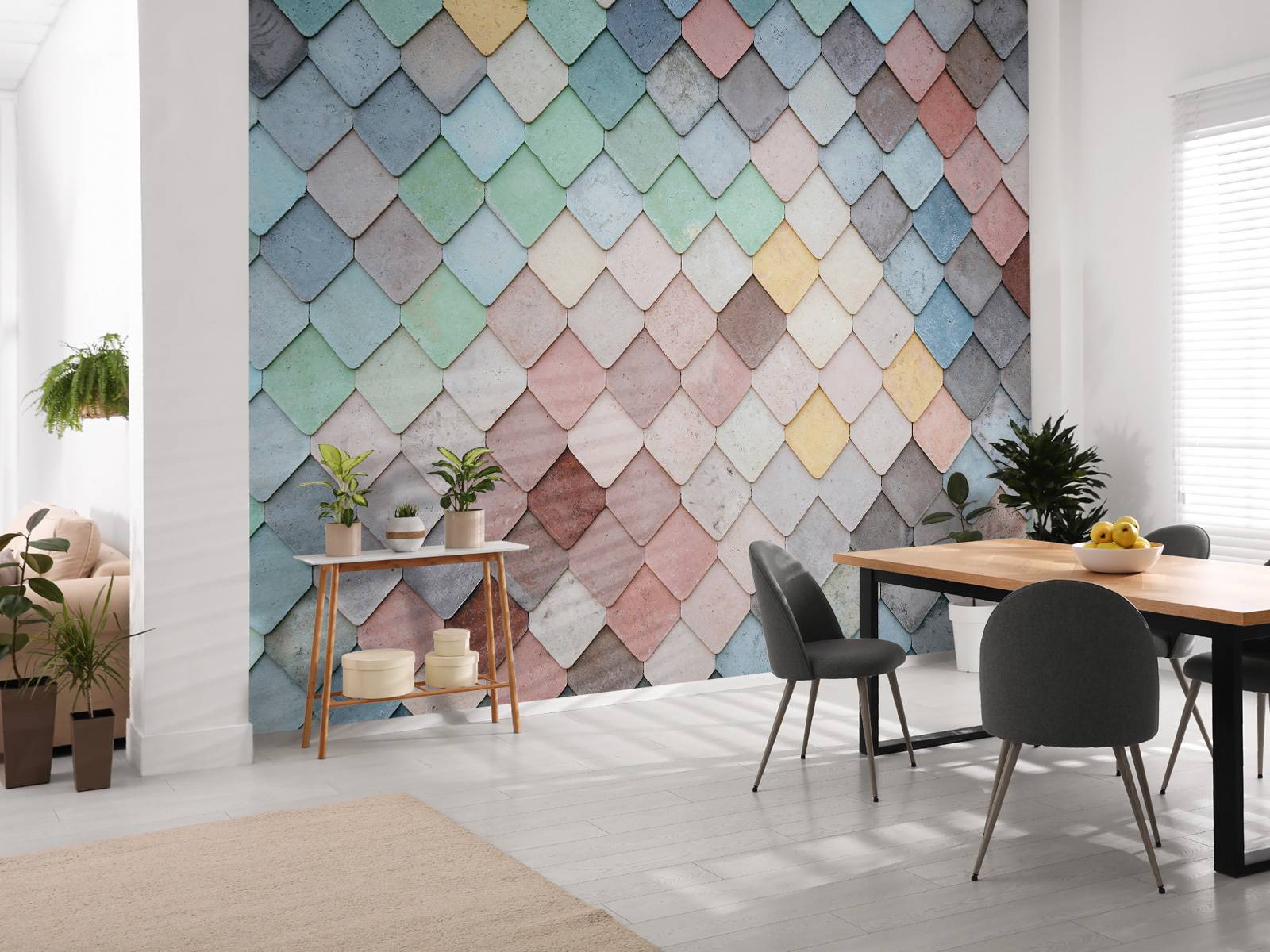 Pastel colored tiles