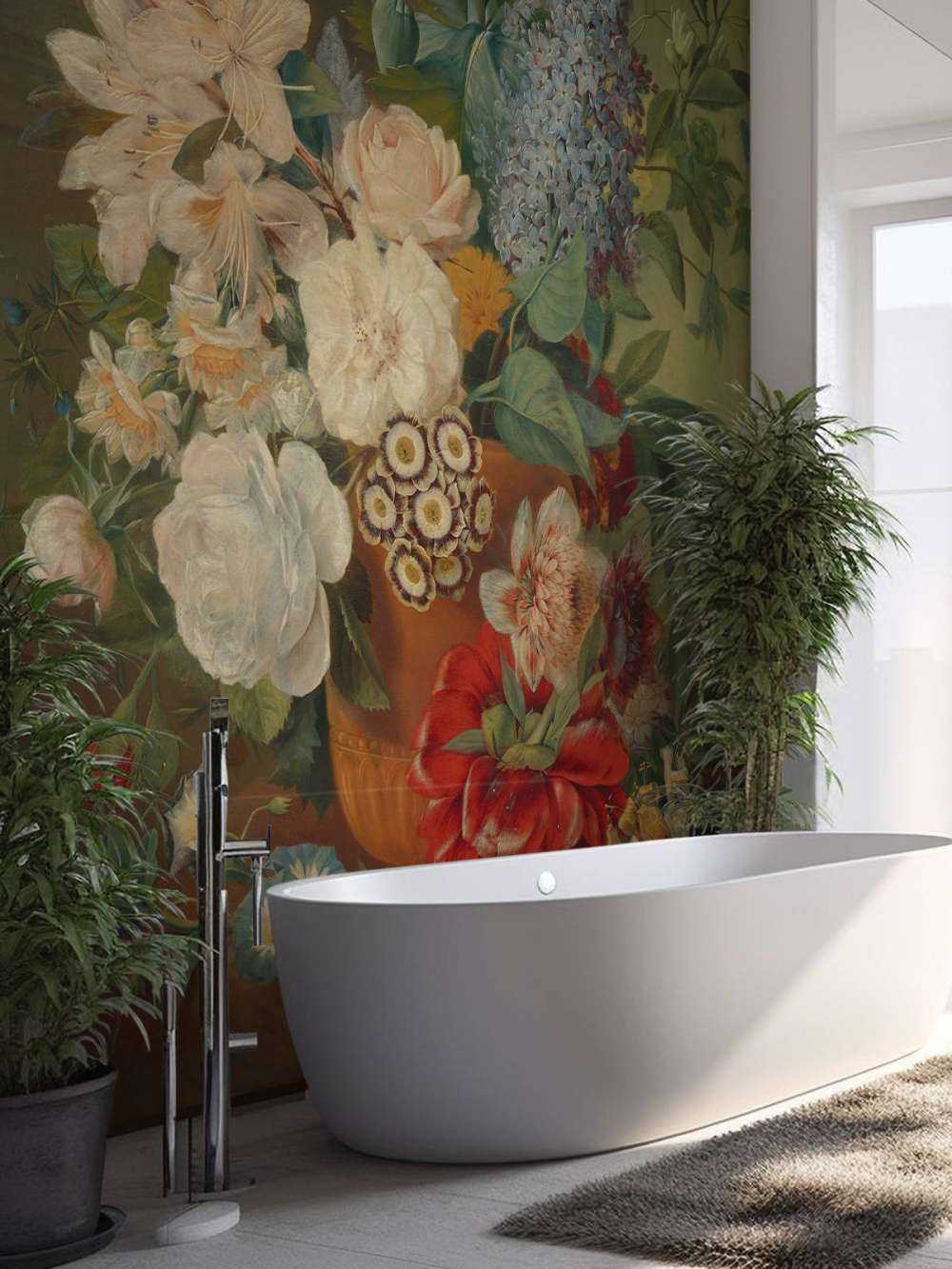 Flowers in a terracotta vase