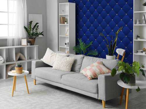 Dark blue chesterfield pattern