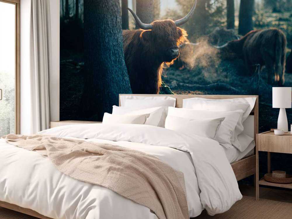 Scottish Highlander in morning light